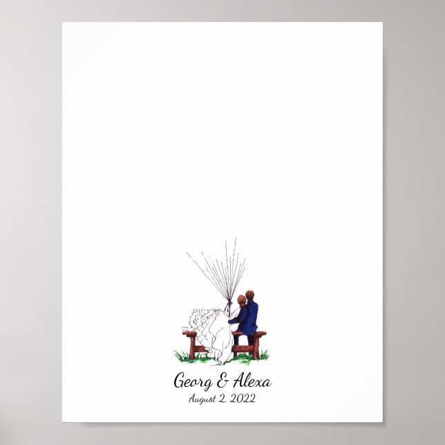 Affiche Outdoor Love Mariage Couple empreintes digitales L (Devant)