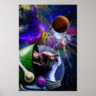Affiche Outer Space Cart Art with Planets Nebula 