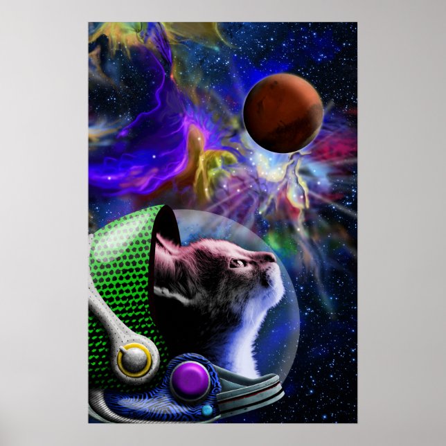 Affiche Outer Space Cart Art with Planets Nebula  (Devant)