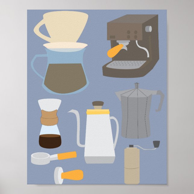Affiche Outils de machine à café (Devant)