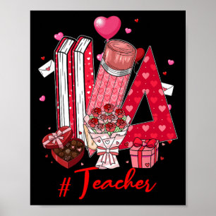 Affiche Outils de professeur cœurs fleurs blague de la Sai