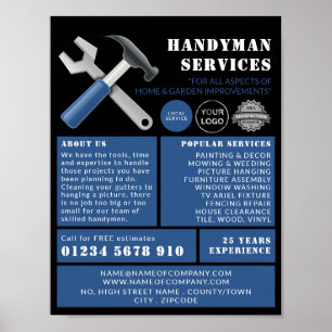Affiche Outils de réparation, Handyman Publicité