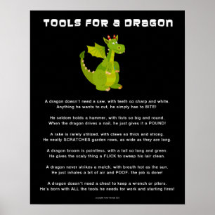 Affiche Outils pour un Dragon Poème original Grand