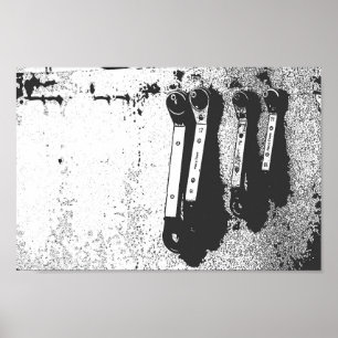 Affiche Outils Spanners Sentiment industriel mécanique