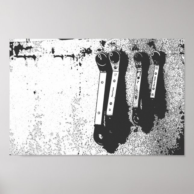 Affiche Outils Spanners Sentiment industriel mécanique (Devant)