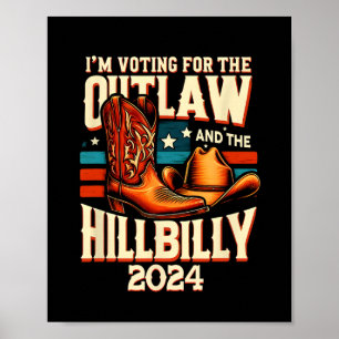 Affiche Outlaw Hillbilly 2024 Élection américaine Chaussur