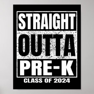 Affiche Outta Pré-K School Cl De 2024 Drôle Graduation