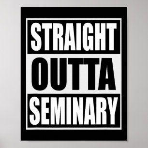 Affiche Outta Seminary Funny Preacher Graduation