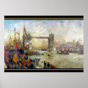 Affiche Ouverture du Tower Bridge Londres 1895