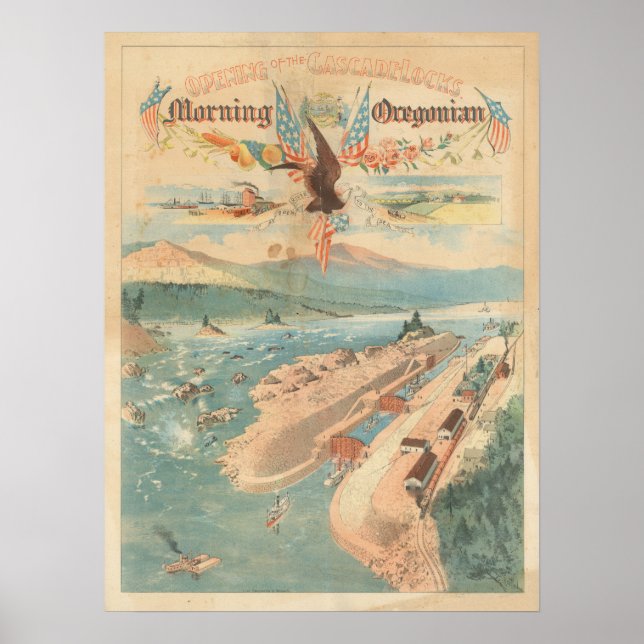 Affiche Ouverture vintage de l'affiche CascadeLocks (Devant)