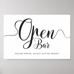 Affiche Ouvrez la barre de signature. Boissons Gratuites R