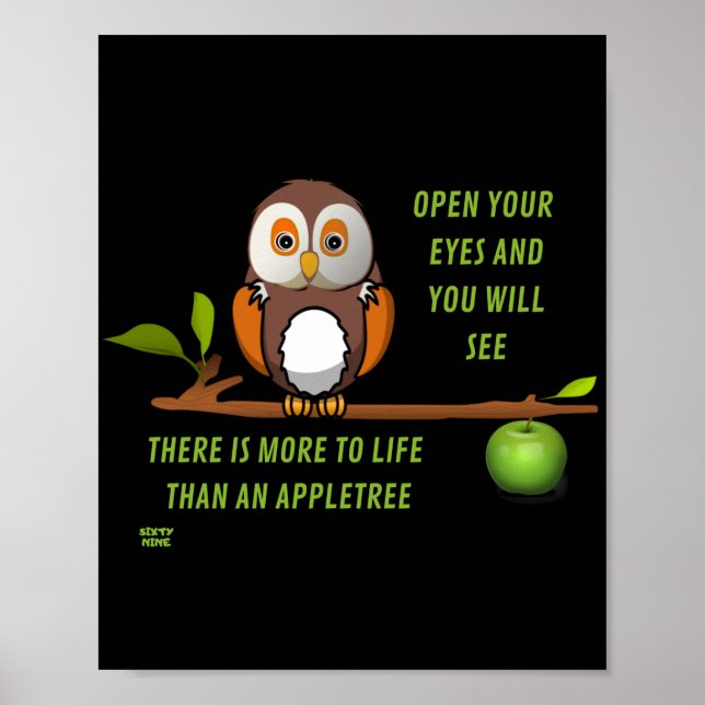 Affiche "OUVREZ VOS YEUX ET VOUS VERREZ" drôle            (Devant)