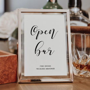 Affiche Ouvrir le panneau mariage de barre