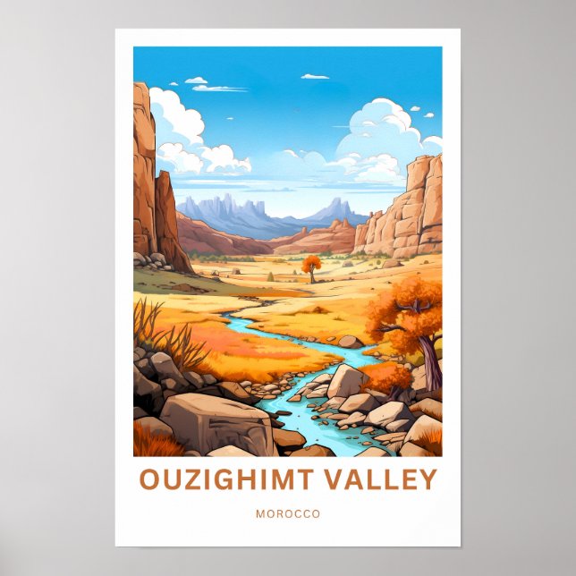 Affiche Ouzighimt Valley Maroc Imprimer Voyage (Devant)