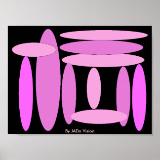 Affiche Ovales roses