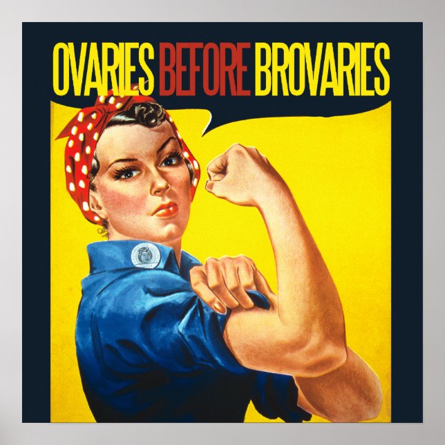 Affiche Ovaries before Brovaries Feminist humor (Devant)