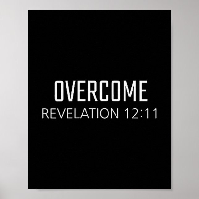 Affiche Overcome - Revelation 12_11 Bible Religious Verse  (Devant)