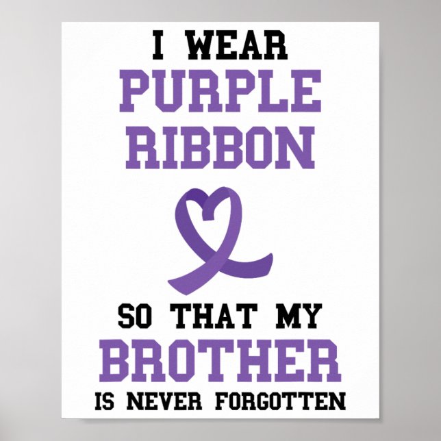 Affiche Overdose Awareness Brother Never Forgotten Purple  (Devant)