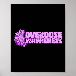 Affiche Overdose Awareness Purple Ribbon Drug Addiction 32