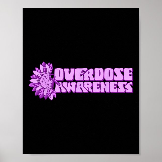 Affiche Overdose Awareness Purple Ribbon Drug Addiction 32 (Devant)