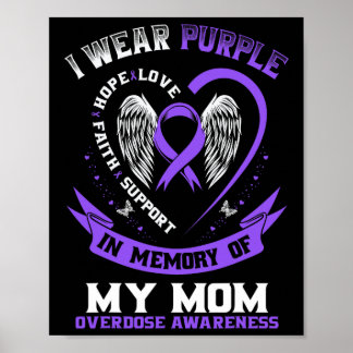 Affiche Overdose Awareness Shirt In Memory Of Mom Purple R