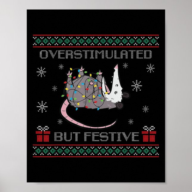 Affiche Overstimulated But Festive Ossum Ugly Sweater Chri (Devant)
