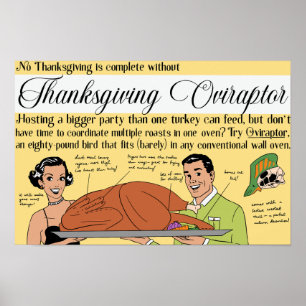 Affiche Oviraptor de Thanksgiving
