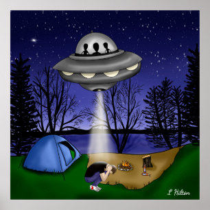 Affiche OVNI Extraterrestrial Enduction Alien Art