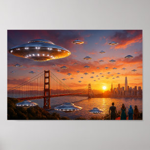 Affiche Ovnis Science-fiction Fantastique San Francisco Go