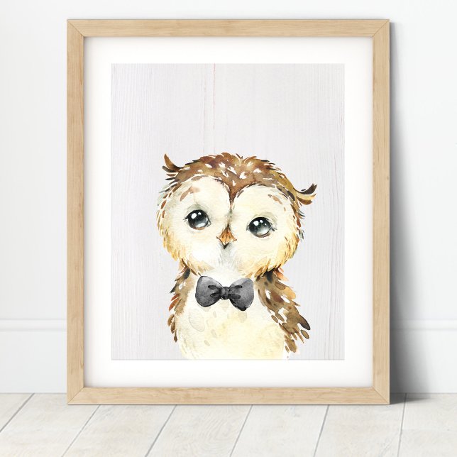 Affiche Owl Bowtie Woodland Nursery Art Imprimer (Créateur téléchargé)