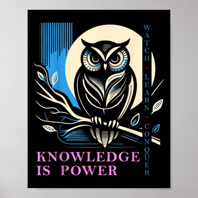 Affiche Owl - Knowledge Is Wer - Wisdom Owl Design  (Devant)