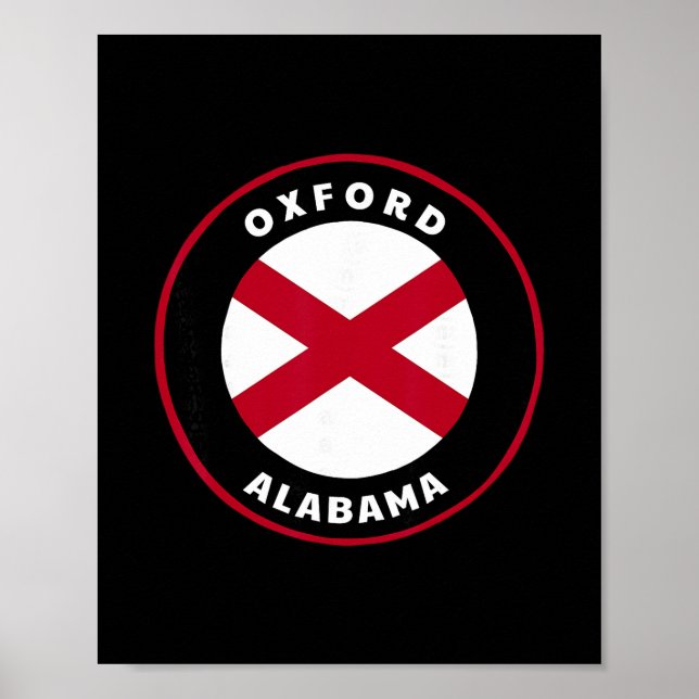 Affiche Oxford Alabama Al Drapeau de l'État Badge Vacances (Devant)