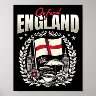 Affiche Oxford Angleterre Drapeau Souvenir Oxford Vacances