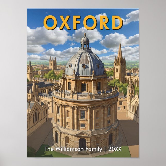 Affiche Oxford, Angleterre - Radcliffe Camera Retro Travel (Devant)