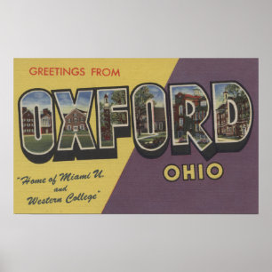 Affiche Oxford, l'Ohio - Miami U et université occidentale