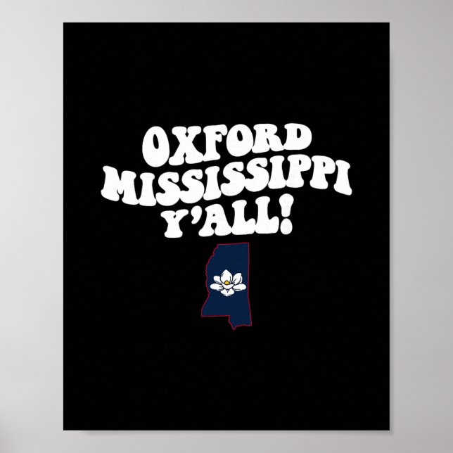 Affiche Oxford Mississippi Y'all Ms Southern Vacation  (Devant)