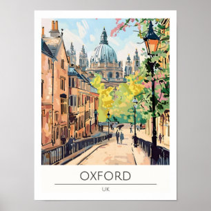 Affiche Oxford Royaume-Uni Art Illustration Voyage