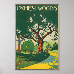 Affiche Oxhey Woods, Vintage voyage de Hertfordshire