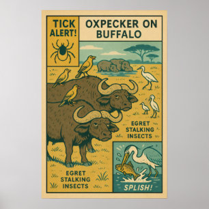 Affiche Oxpecker sur Buffalo - Équipe de lutte contre les 