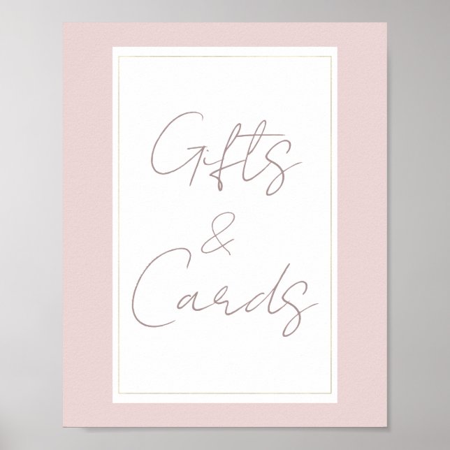 Affiche Oyster Rose & Or moderne Mariage Cartes Cadeaux Sy (Devant)