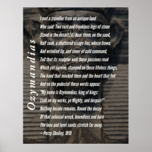 Affiche Ozymandias Poem by Percy Shelley 1819