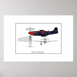 Affiche P51 Mustang 01