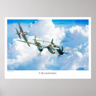 Affiche P-38 Éclair