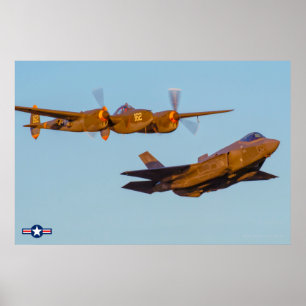 Affiche P-38 ÉCLAIRAGE et F-35A ÉCLAIRAGE II