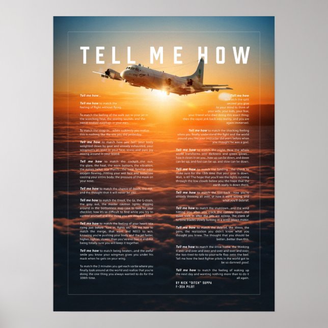 Affiche P-3 Orion avec Tell Me How ode vol (Devant)
