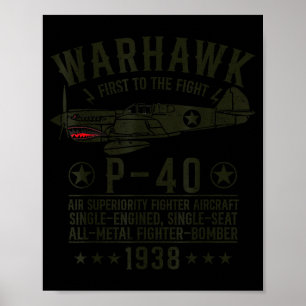 Affiche P-40 Warhawk Avion De Chasse De La Seconde Guerre