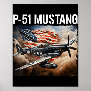 Affiche P-51 Mustang American 2ème guerre mondiale Fighter