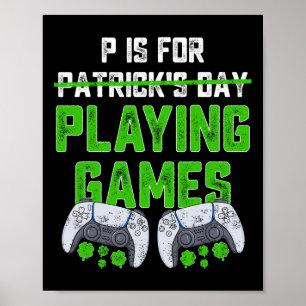 Affiche P Est Pour Jouer Jeux Jour de la Saint Patrick Amu