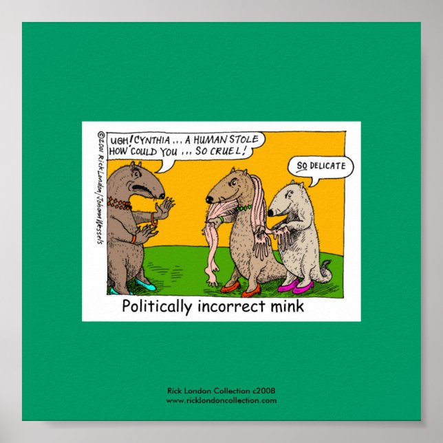 Affiche P.I. Mink (Stole humain) Caricature encadrée (Devant)