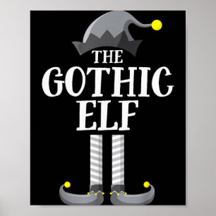 Affiche P Noël de groupe de famille assorti de lutin noir